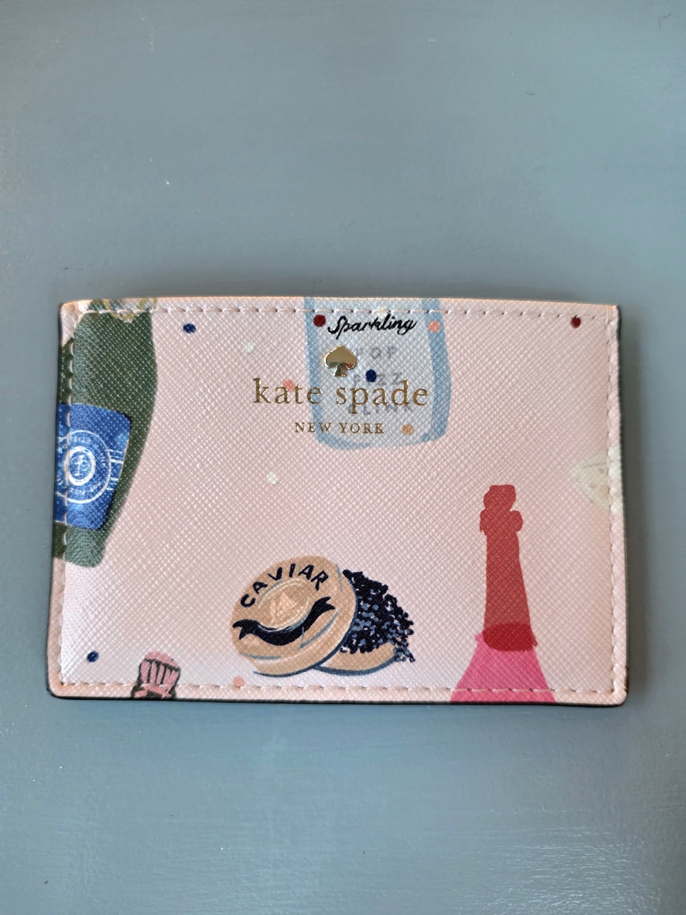 kate spade New York Pink Sparkling Card Holder